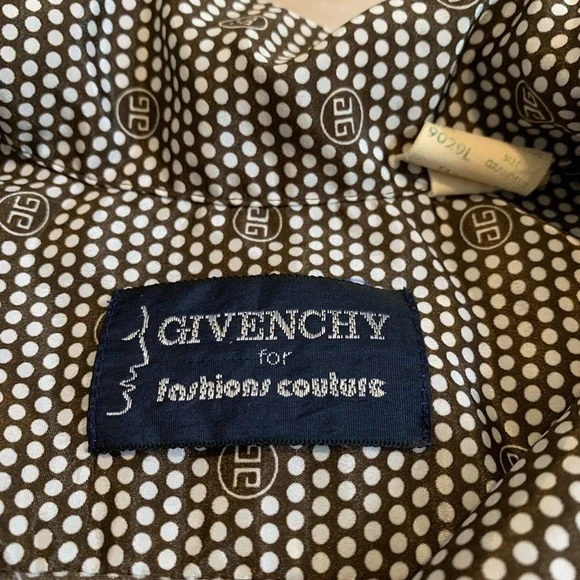 Vintage Givenchy for Fashions Couture Polka Dot Shirt Blouse Size 12 - Picture 2 of 6